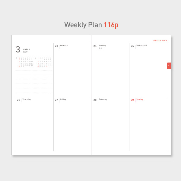 Weekly plan - PAPERIAN 2020 Essay A6 hardcover dated weekly agenda planner