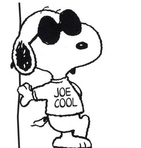 Cartoon Character Snoopy wearing round sunglasses 