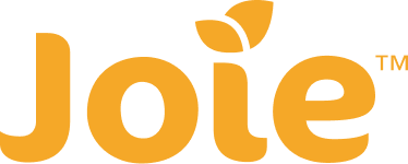 Joie logo in orange with a leaf design.