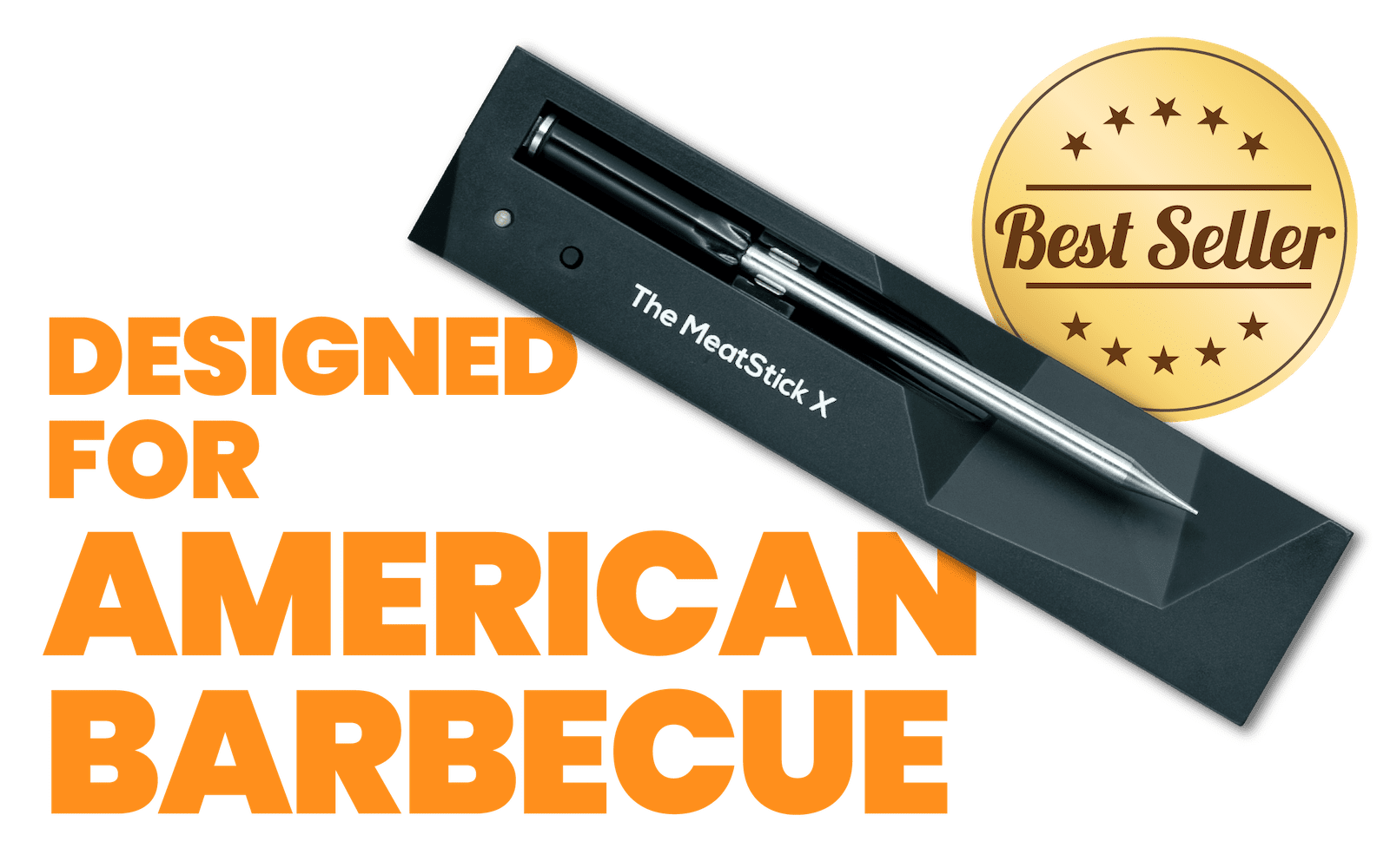 MeatStick Wireless Meat Thermometer Designed For American Barbecue, BBQ