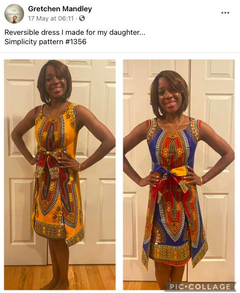 Reversible dress for daughter
