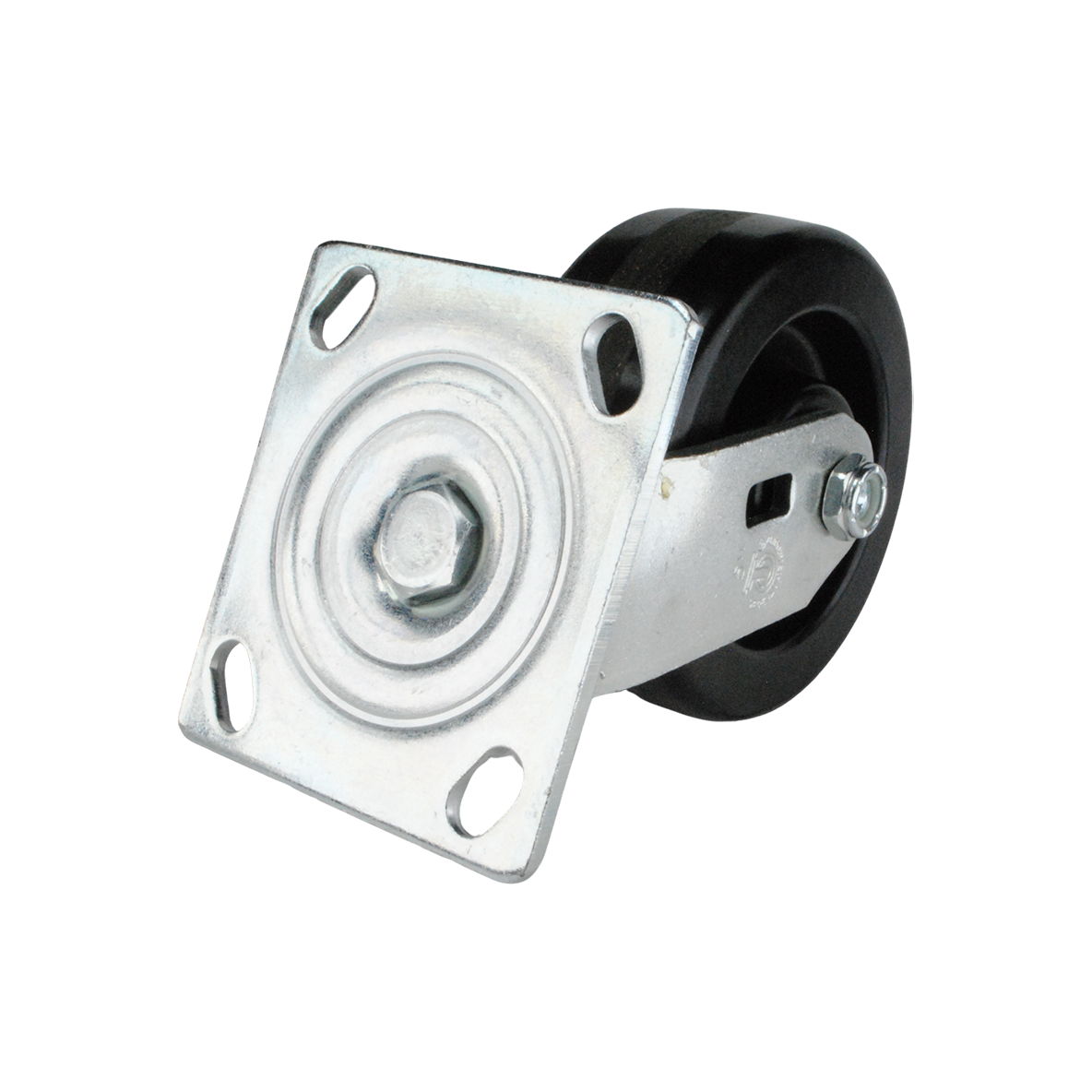 Industrial plate casters with a mounting plate of 2-3/8