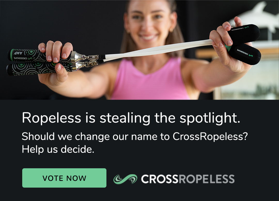 Banner to help Crossrope decide if they should change to CrossRopeless Vote Now