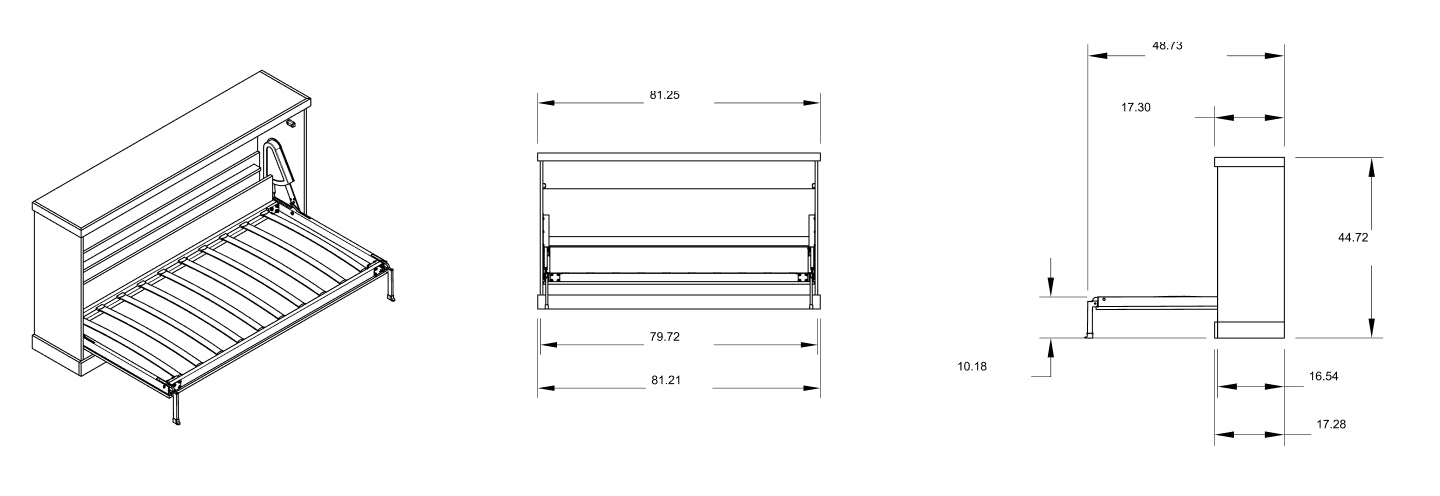 Horizontal Murphy Bed Twin Dimensions