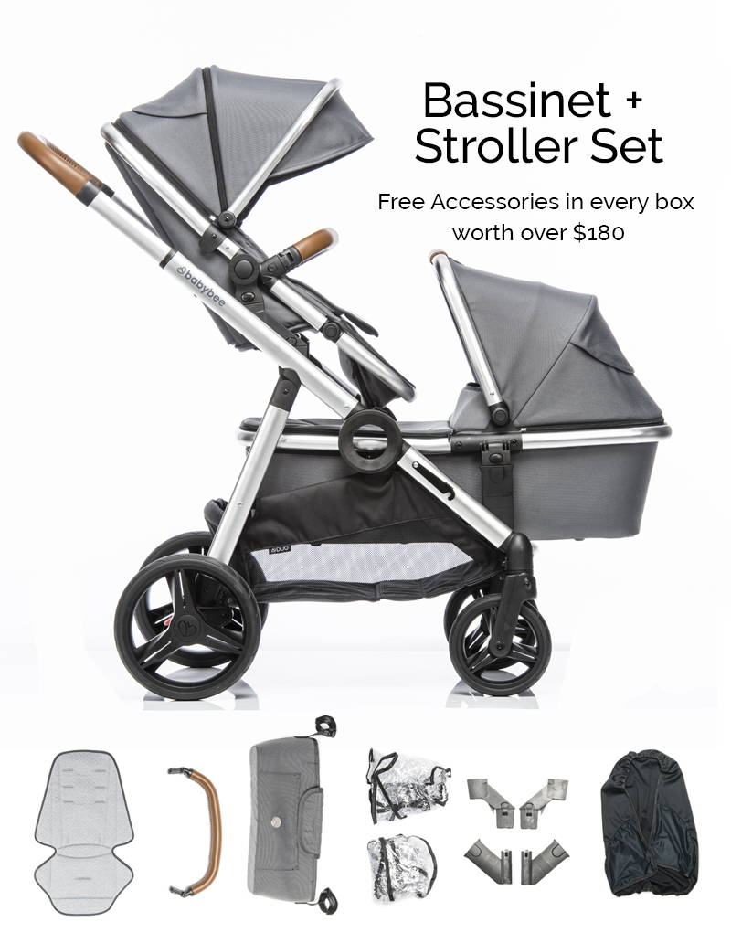 babybee double pram