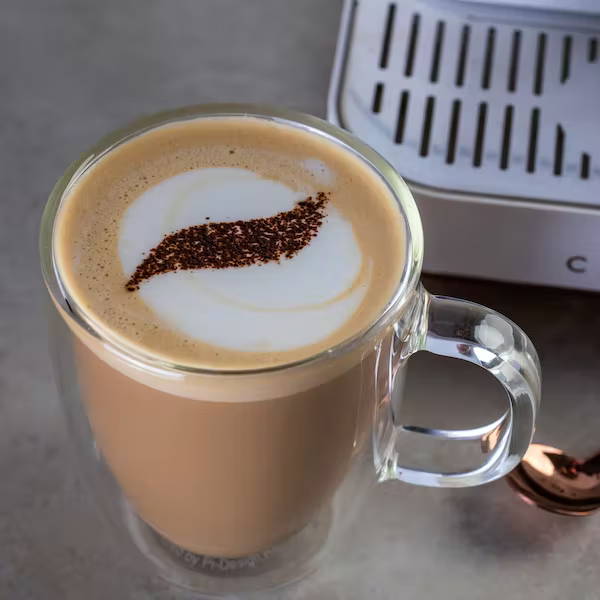 latte with coco powder Café design