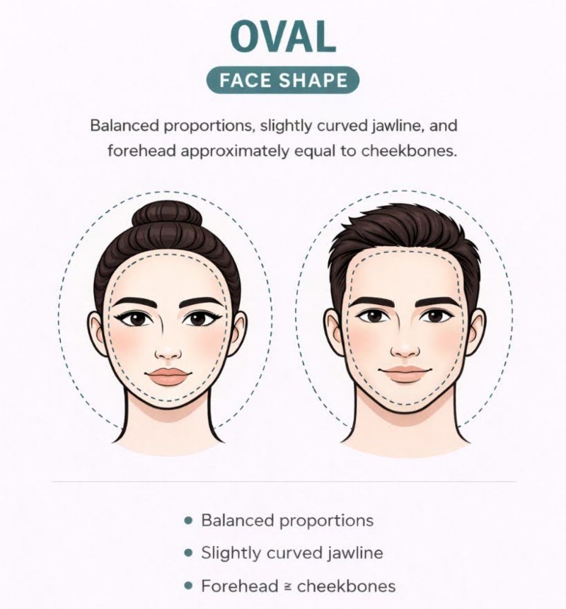 oval face shape explainer for men and women