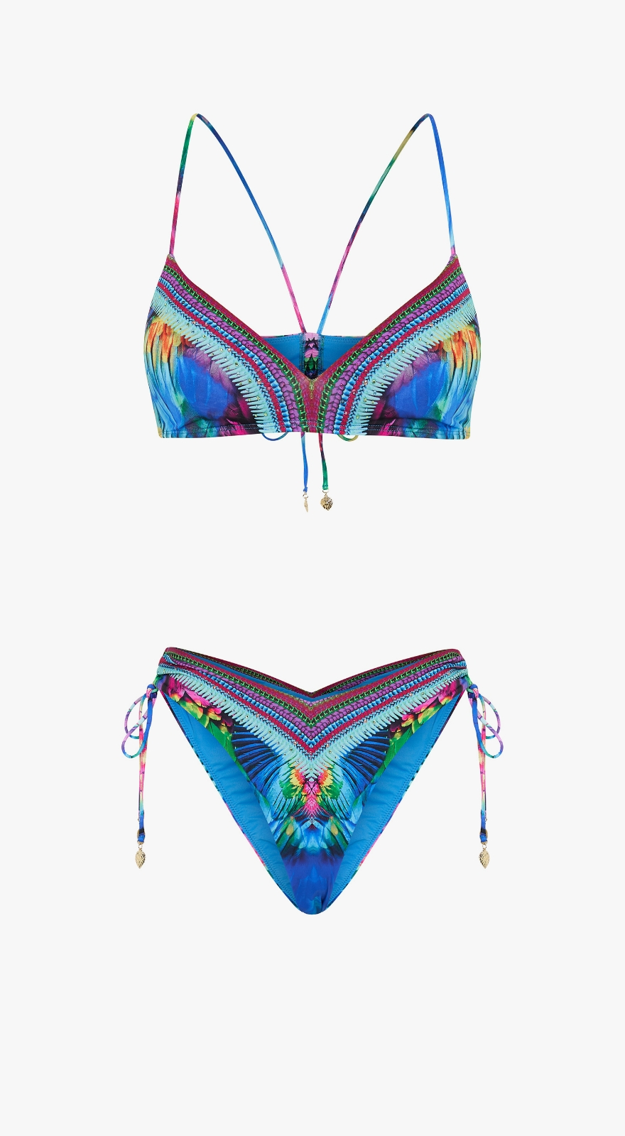 CAMILLA blue and mmulti-coloured printed bikini
