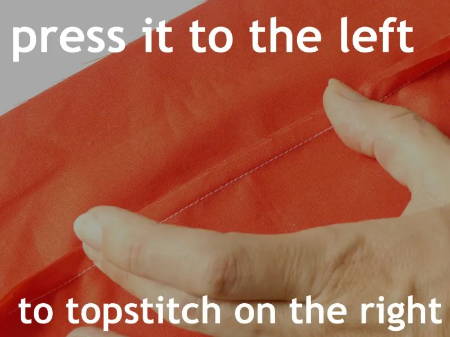 Press Seam to Left to Topstitch on the Right