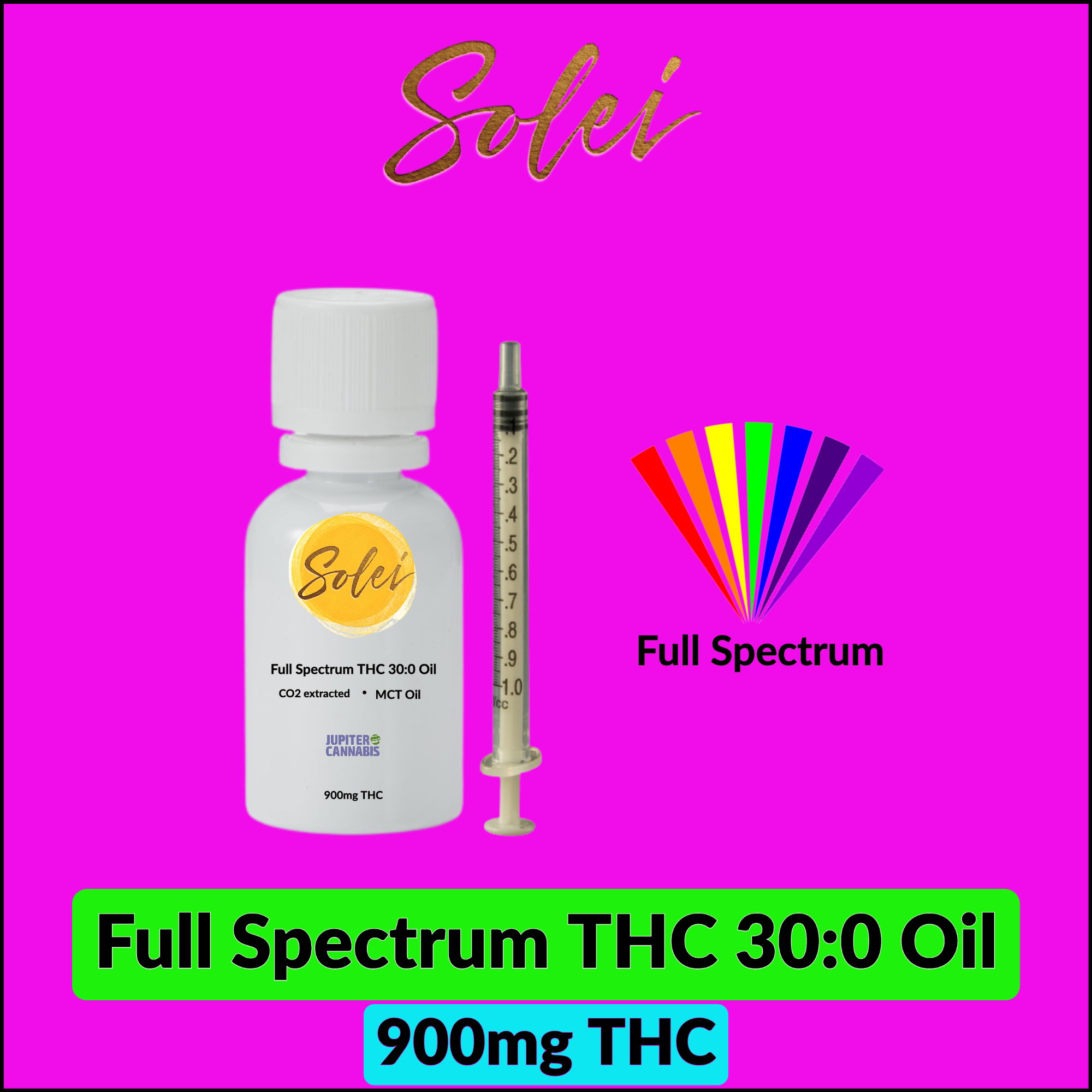 Full Spectrum THC 30:0 Oil by Solei | Jupiter Cannabis Winnipeg