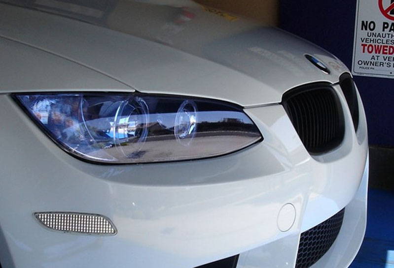 BMW  with Blue Lamin-x headlight film covers