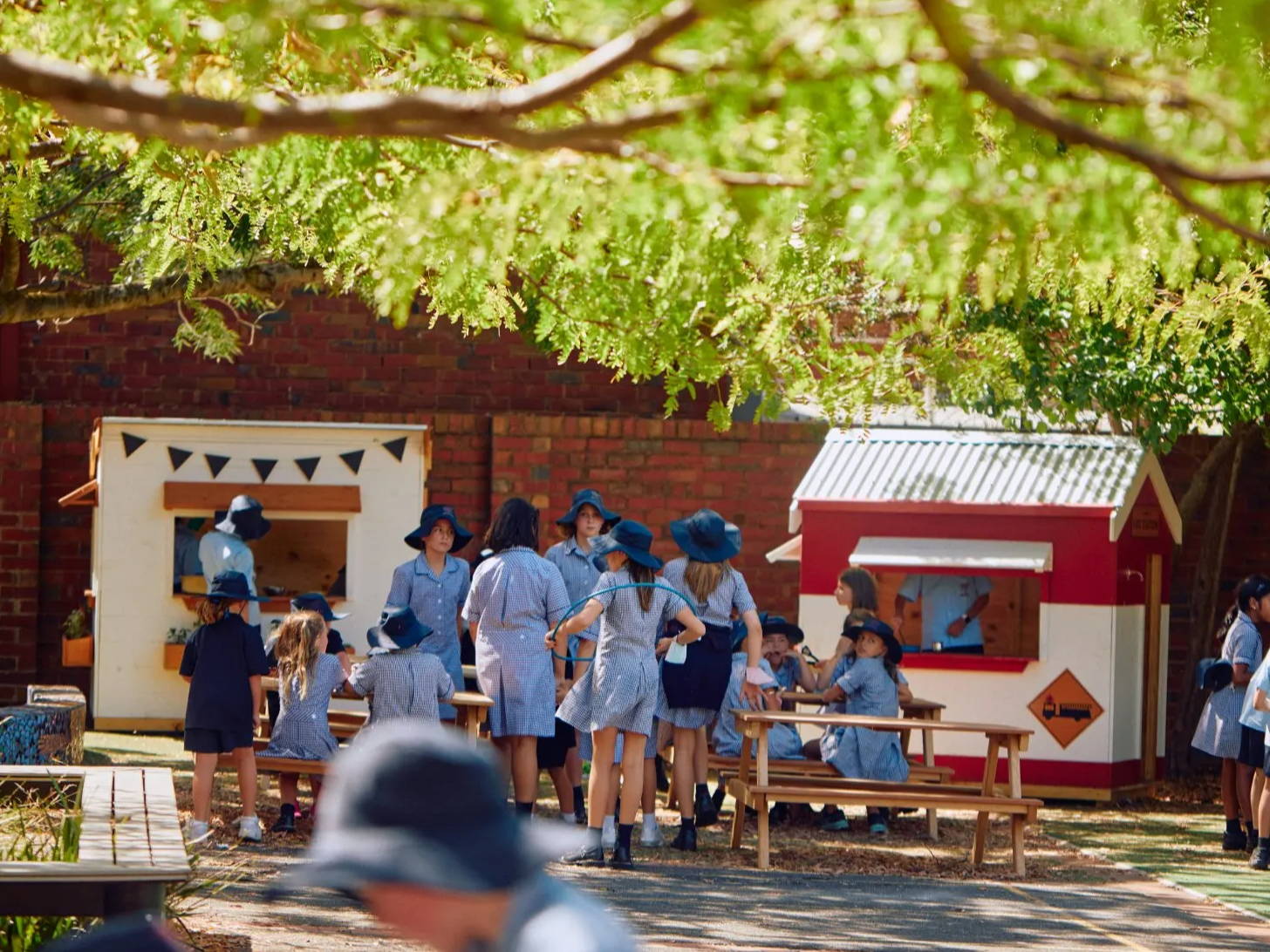 A temed cubby hosue village to transit kindergarten to primary school.