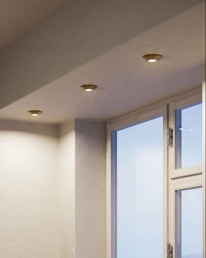 Miniature Ceramic and Brass Ceiling Light | Simple