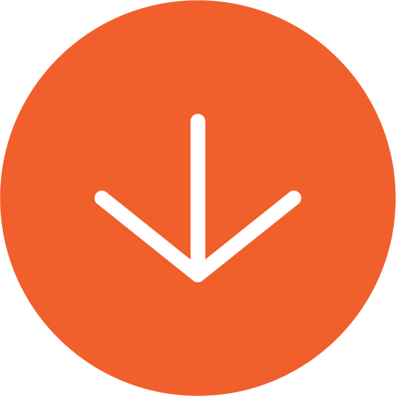 Orange circle with two white downward arrows.