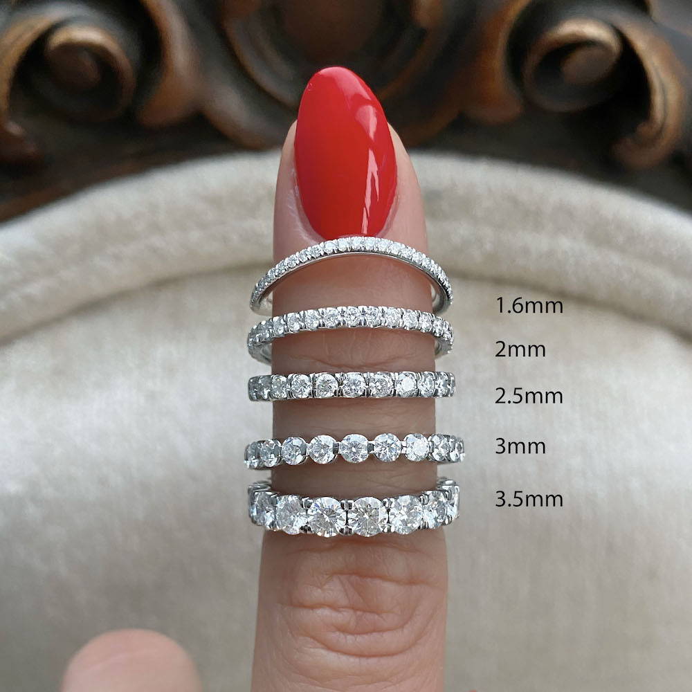 2MM Half Eternity Wedding Band White Gold Stackable Wedding Band Moissanite Diamond Band Best Proposal Ring Gif For Her