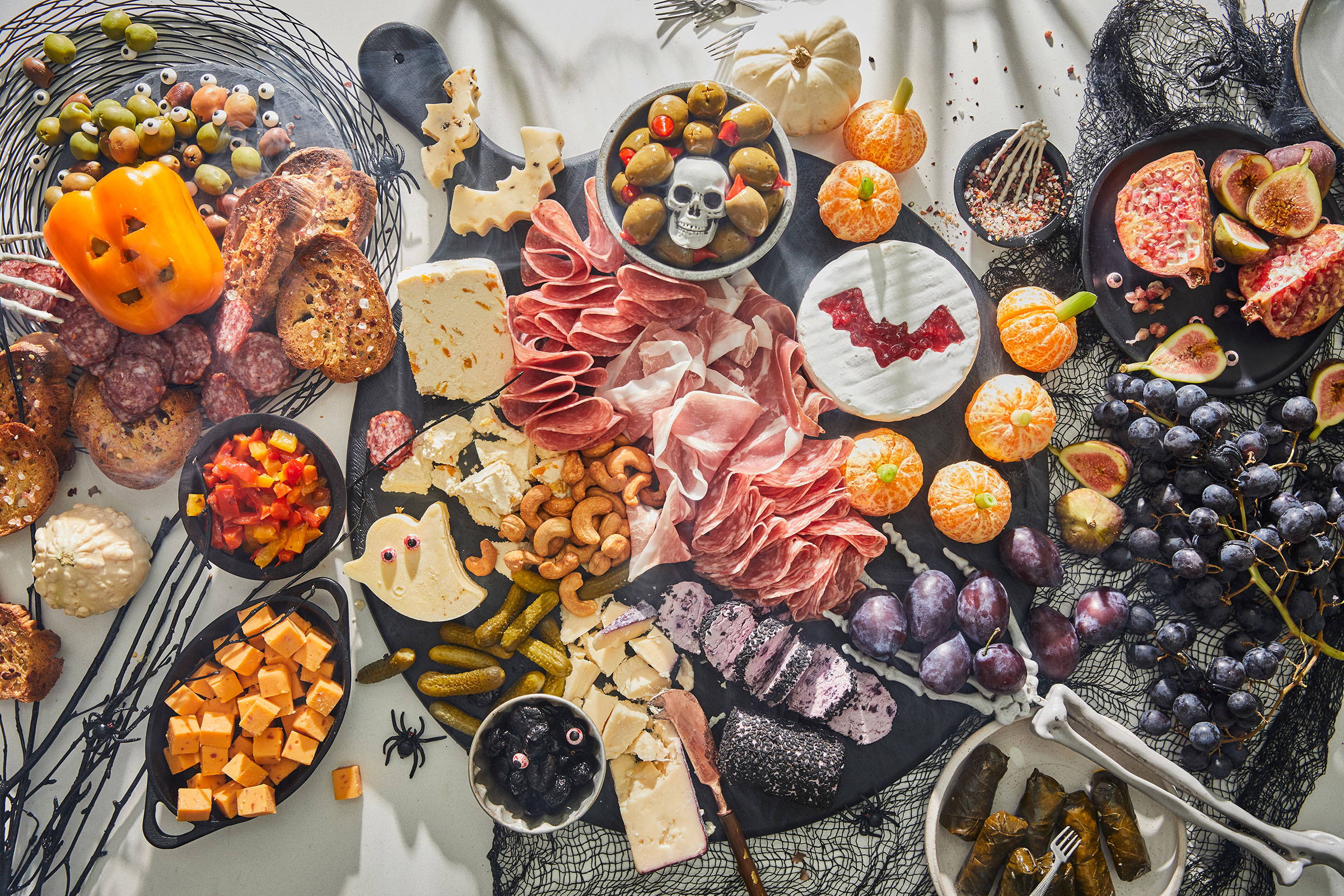 A spooky fun charcuterie spread that is frighteningly delicious!