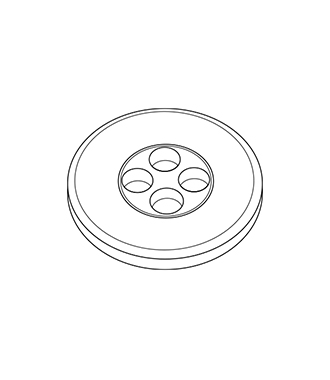 A film reel with several film holes in a circular design.