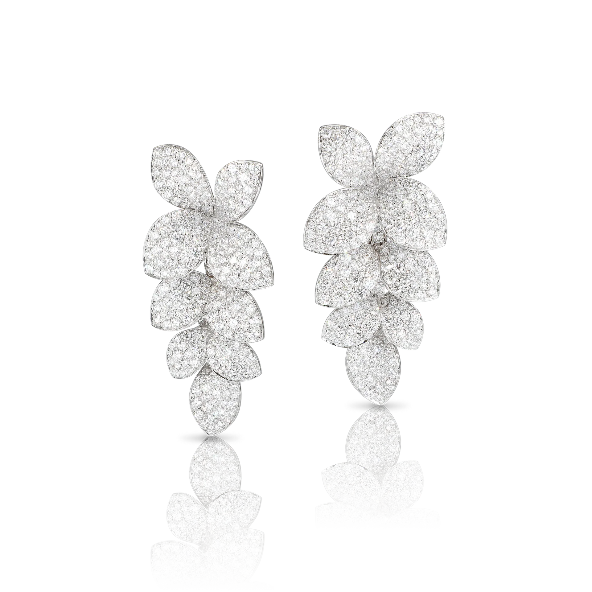 Giardini Segreti earrings in 18k white gold with white diamonds