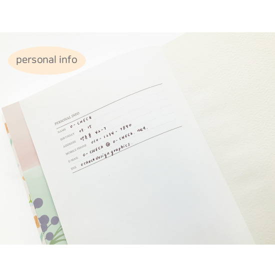 Personal data - O-CHECK 2020 Les beaux jours dated weekly diary planner