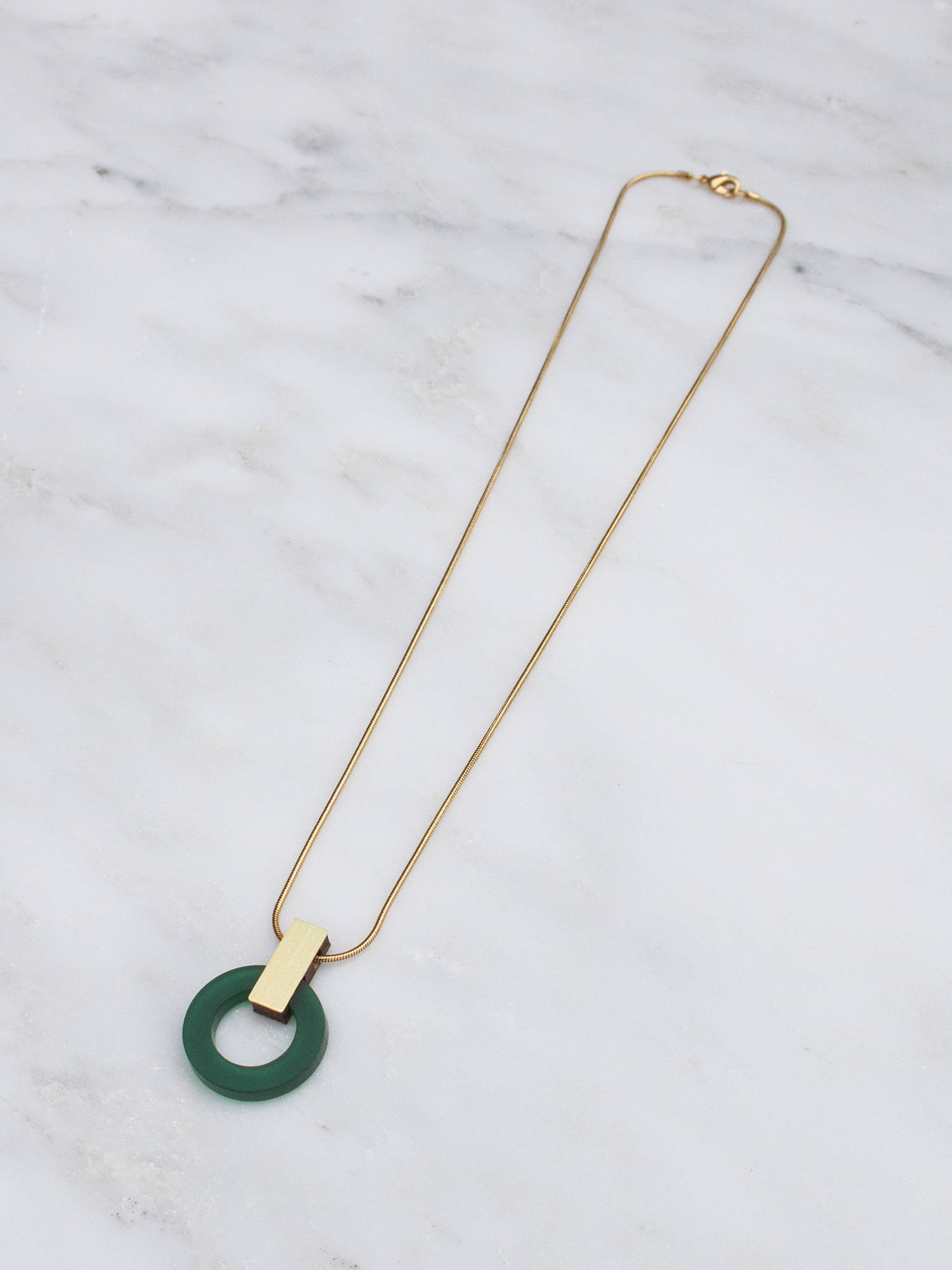 Orbit Necklace in Dark Green