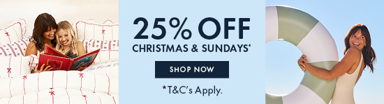 25% off Christmas and Sundays sale; shop now. Terms apply.