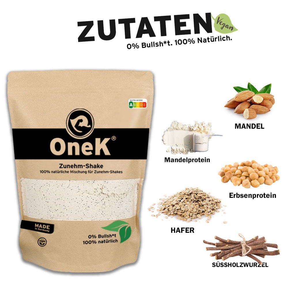 OneK® Zunehm Shake - Erdbeere – HealthyMass GmbH
