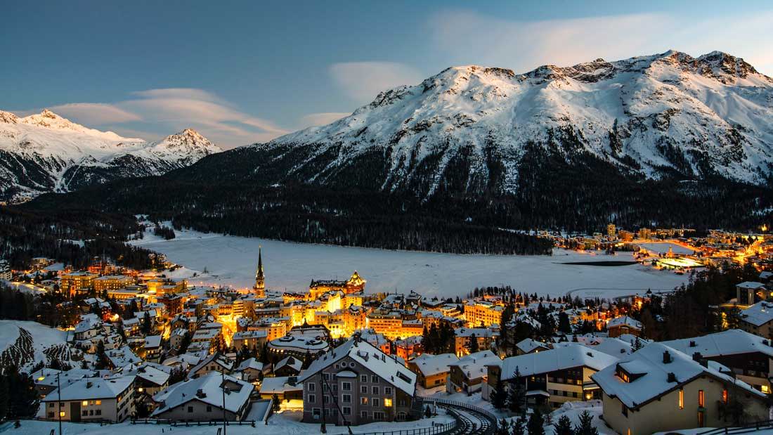 St. Moritz Ski Resort and Village in Switzerland