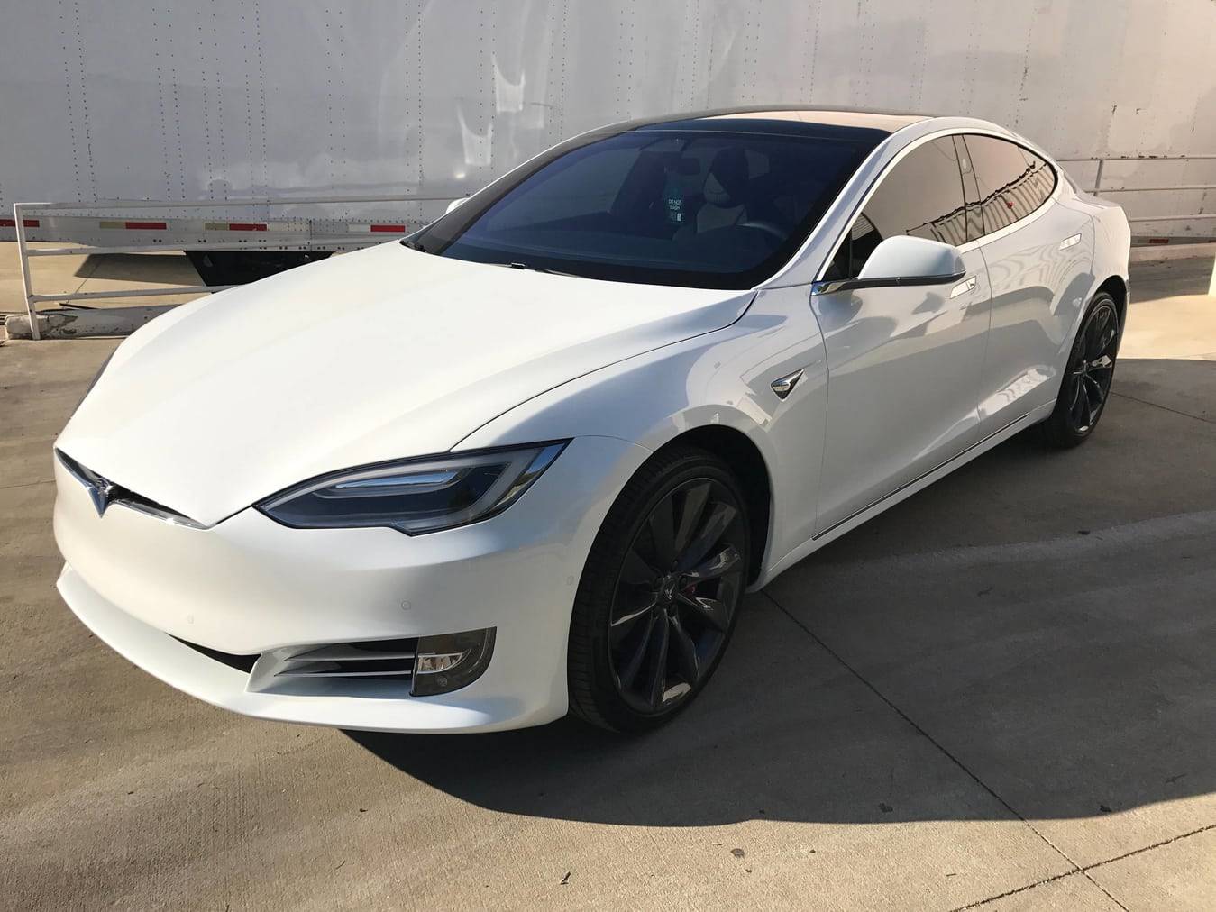 Opti-Coat Pro Plus on a white Tesla Model S - Autoskinz
