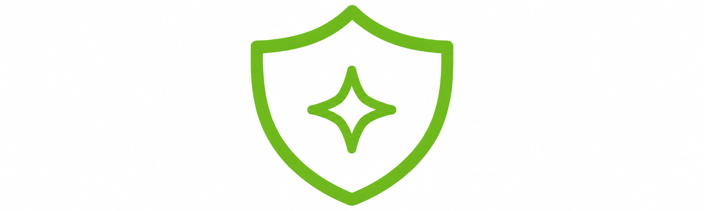 Green shield icon with a star in the center.