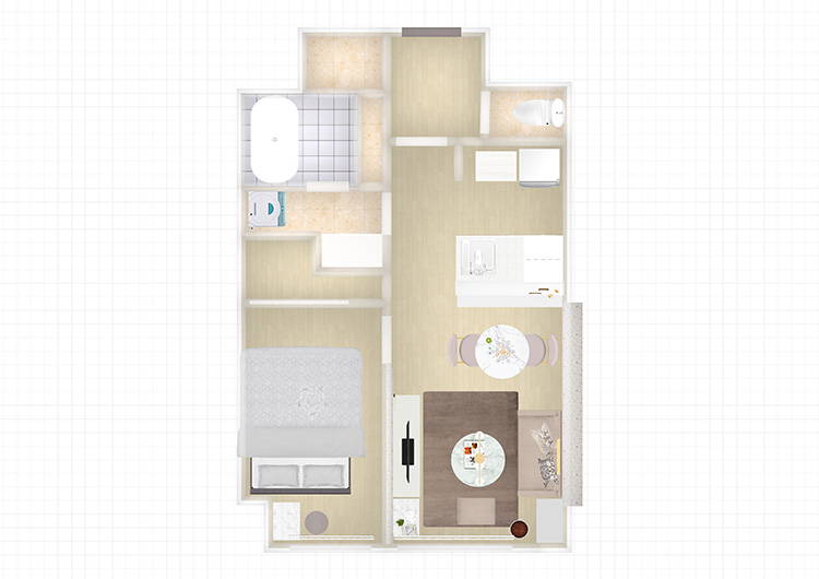 Couple elegant style floor plan