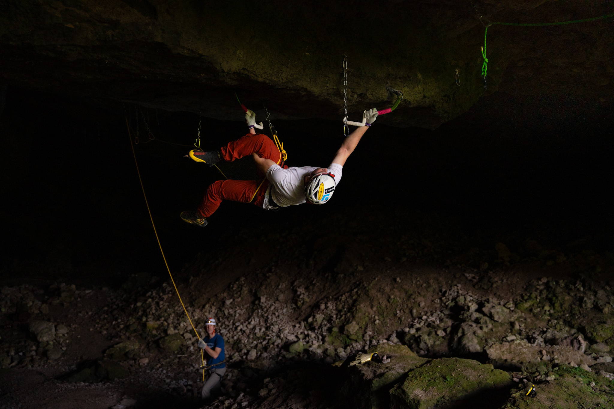 Kevin and Joe inspecting the cave