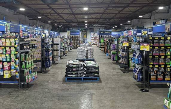 Interior view of the PetO pet store in Mona Vale showing shelves of pet supplies