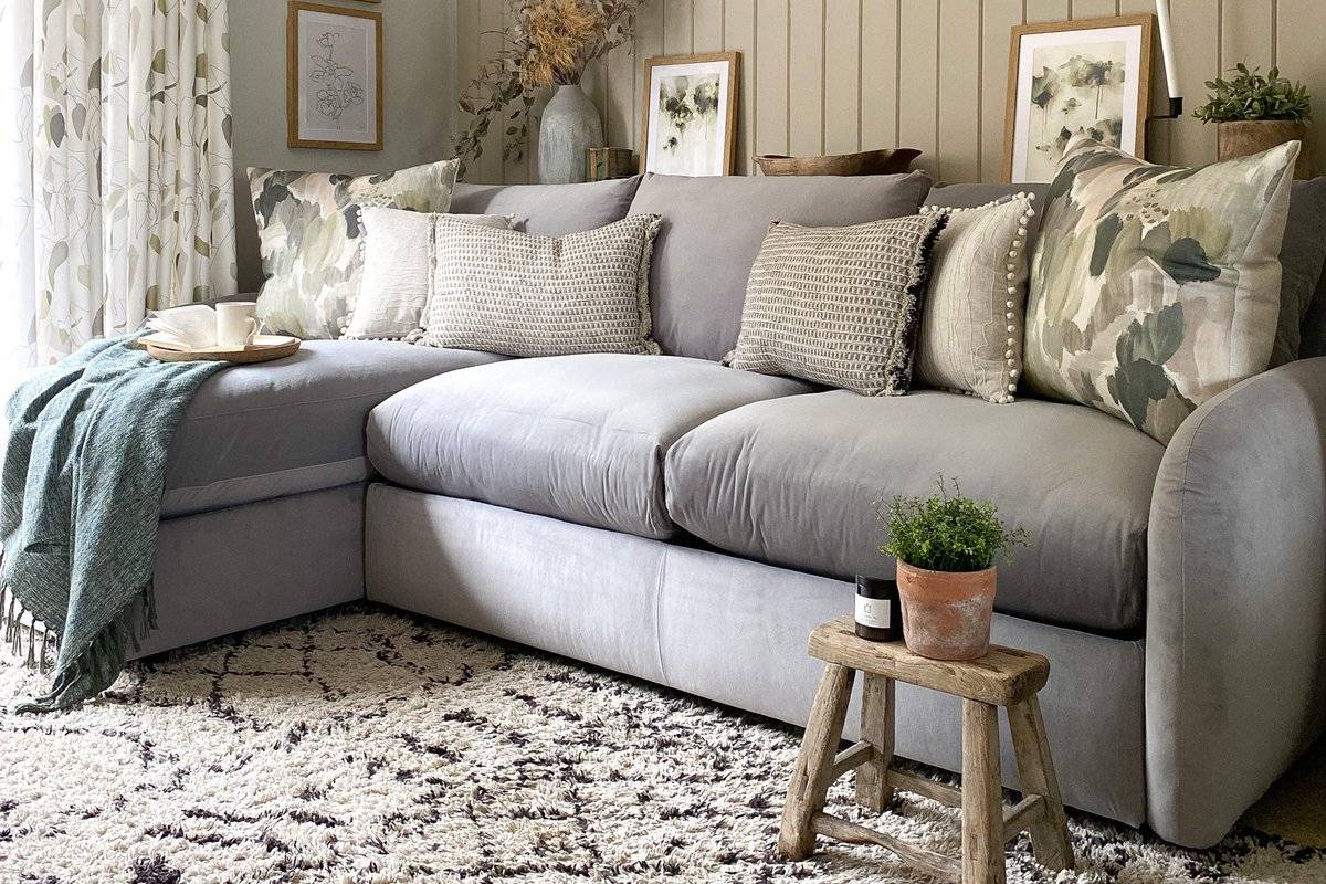 Warm Grey Chaise Sofa Bed
