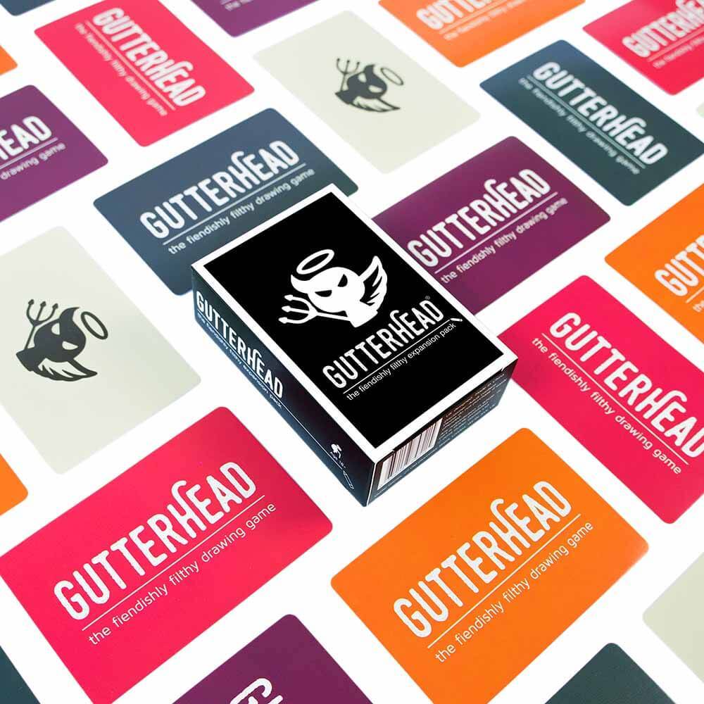 Gutterhead adult party game expansion pack and cards