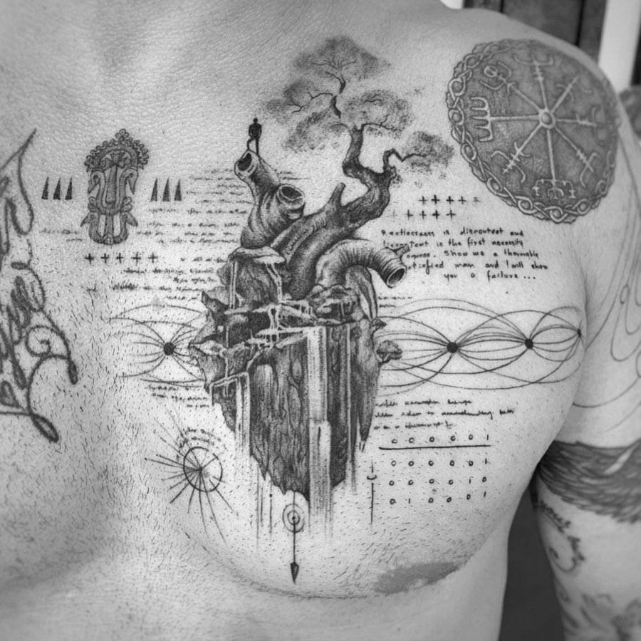 Drew Plotkin | Balaz Chest Tattoo