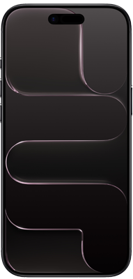 Black iPhone Air smartphone with an abstract design on the screen.