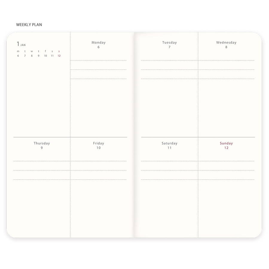 Weekly plan - eedendesign 2020 Simple dated weekly diary planner