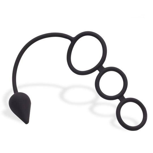 Triple cock ring anal plug