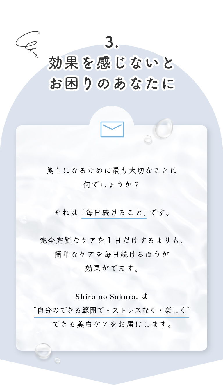 3.効果を感じないとお困りのあなたに