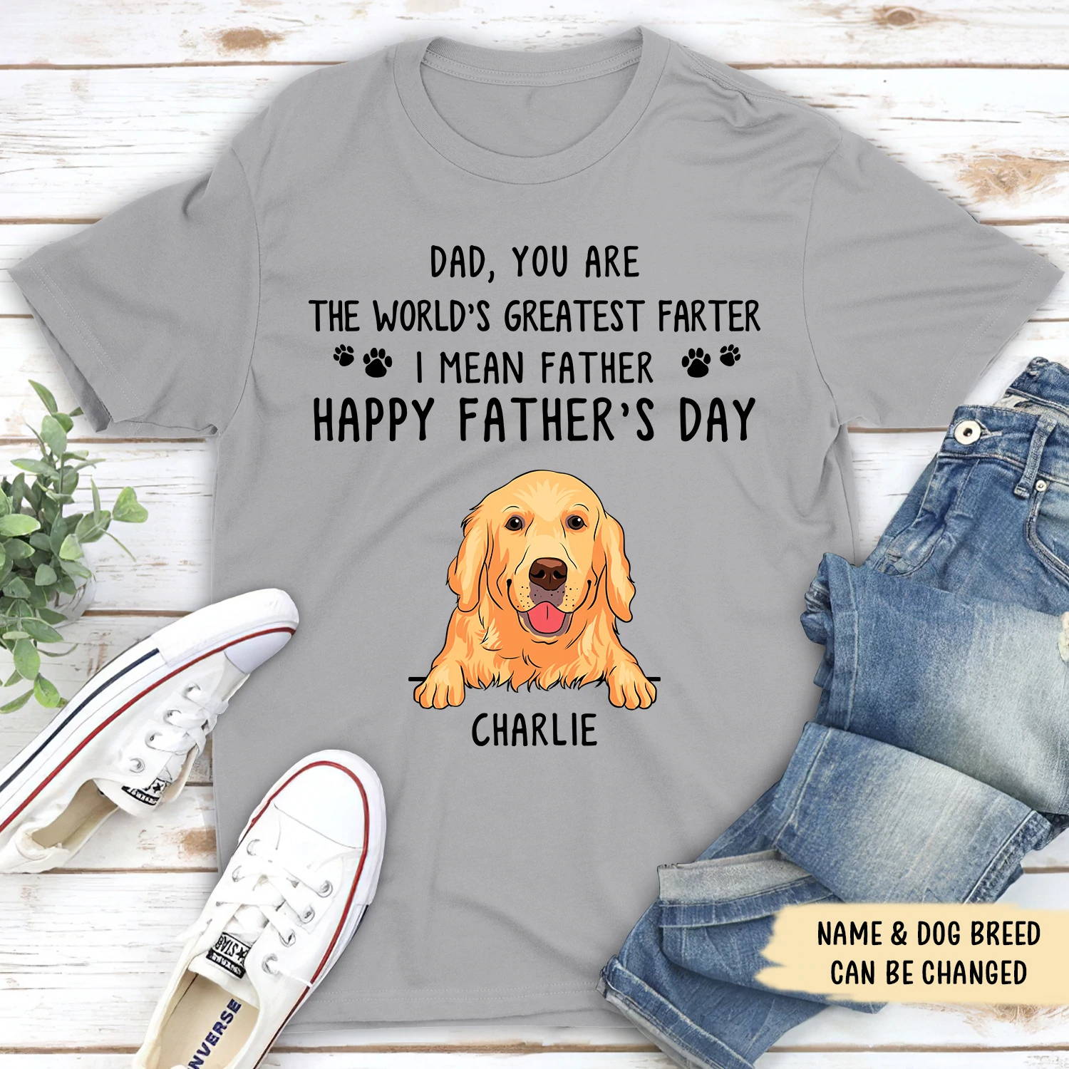 WORLD'S GREATEST FARTER & FATHER - PERSONALIZED CUSTOM UNISEX T-SHIRT