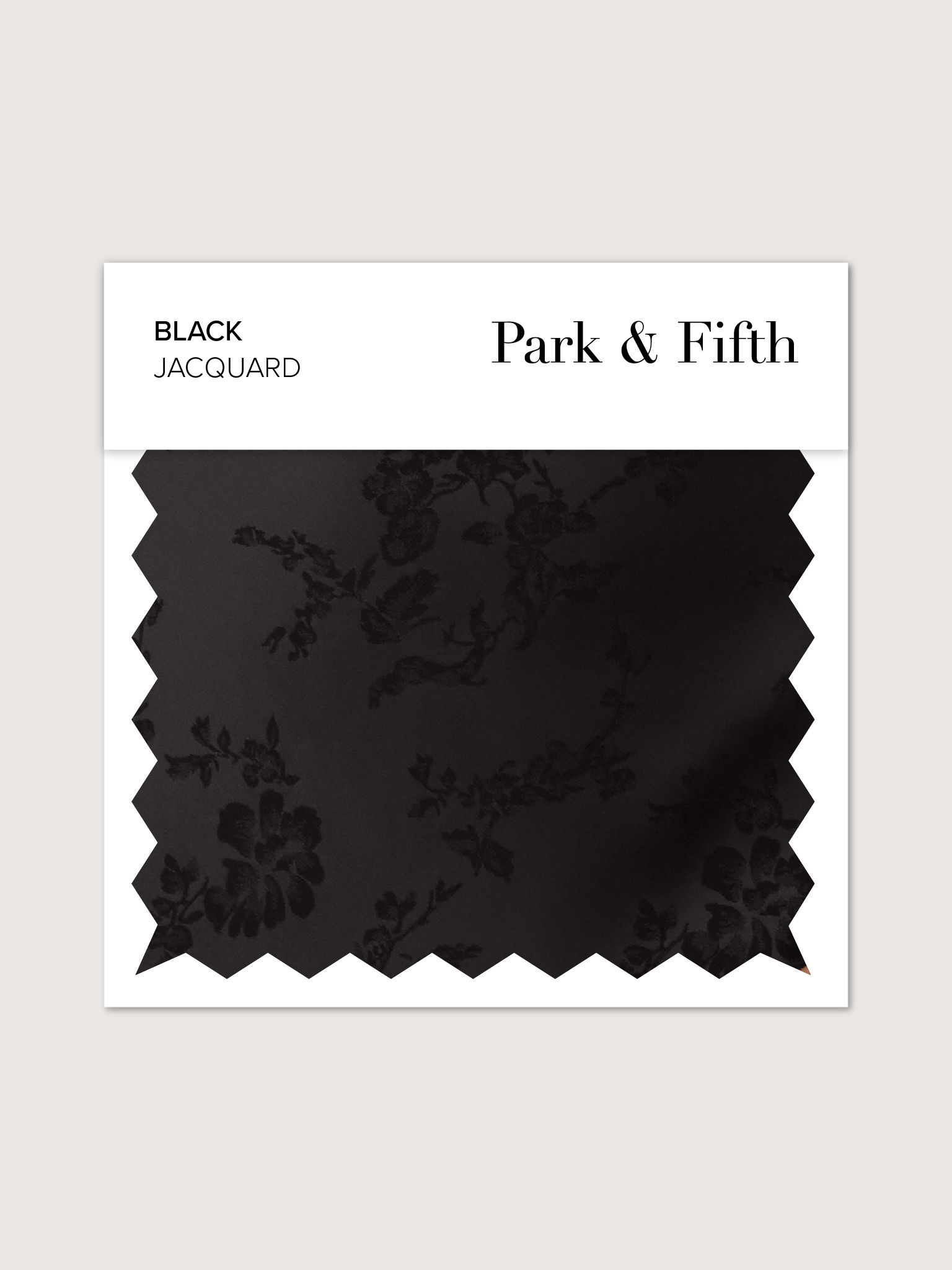 Black jacquard fabric swatch from Park & Fifth.