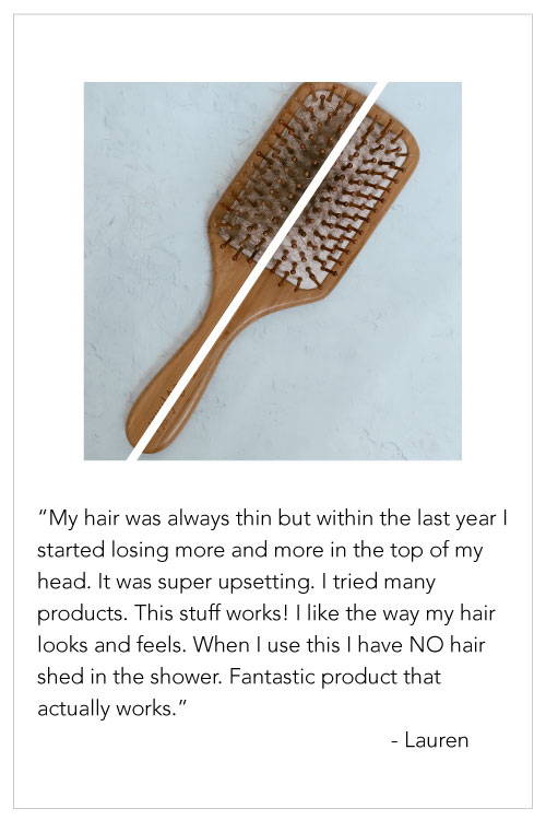 Image of hair brush comparing results from KeepItAnchored