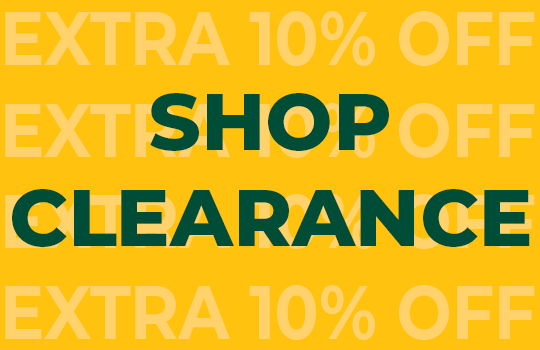 Text promoting a clearance sale with an additional 10% off.