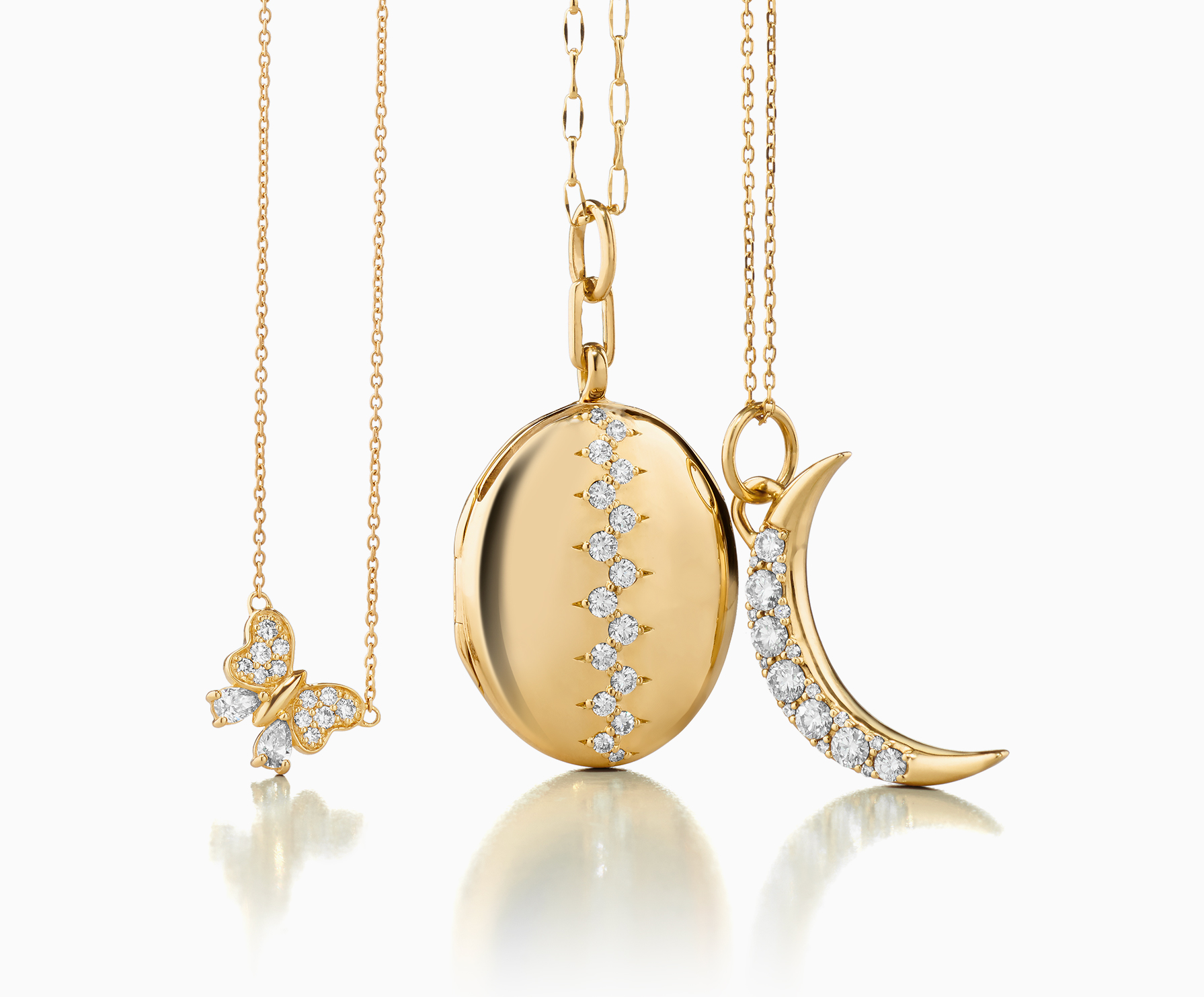Diamond pendants and necklaces