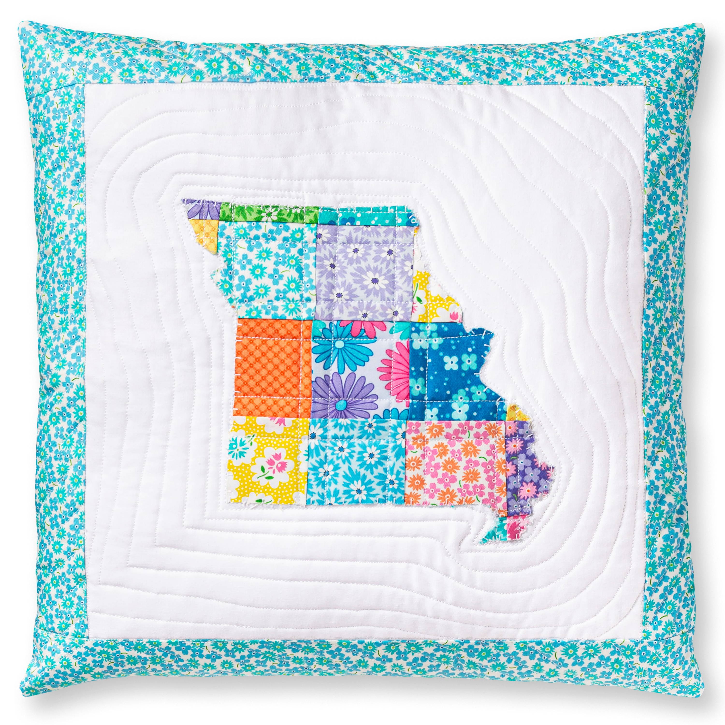 State map applique pillow project