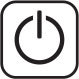 Line drawing of a power button. A Circle with a vertical line through it at the top.