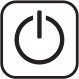 Line drawing of a power button. A Circle with a vertical line through it at the top.