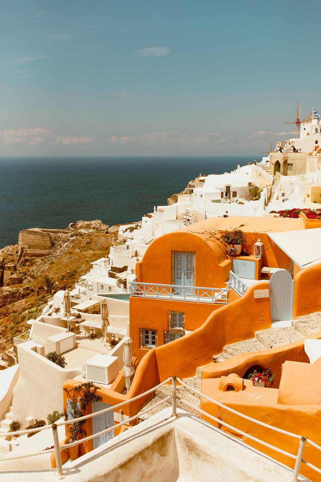 Santorini Coastline and Houses