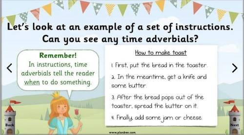 SPAG Time adverbials