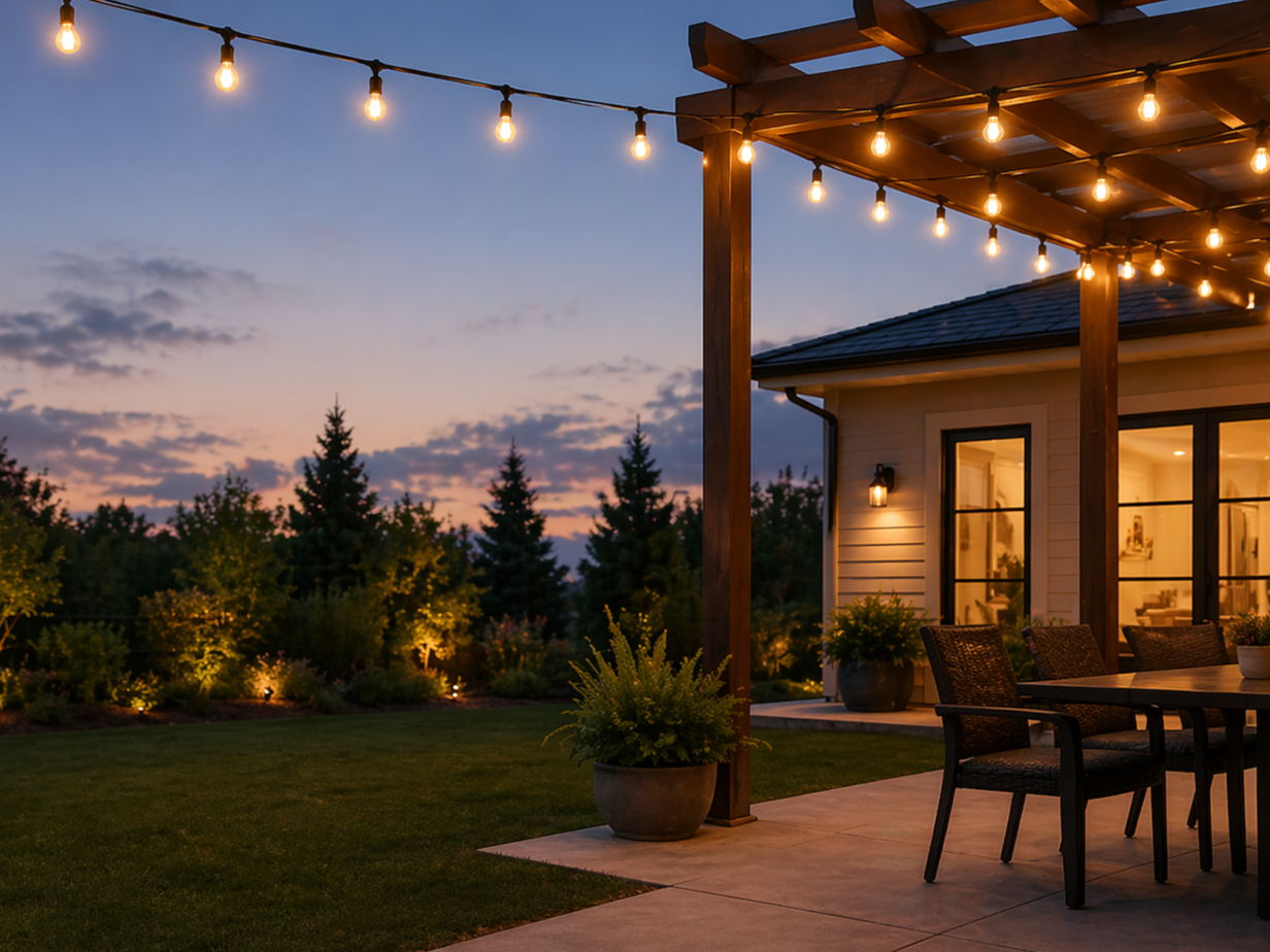Patio Lights at twilight